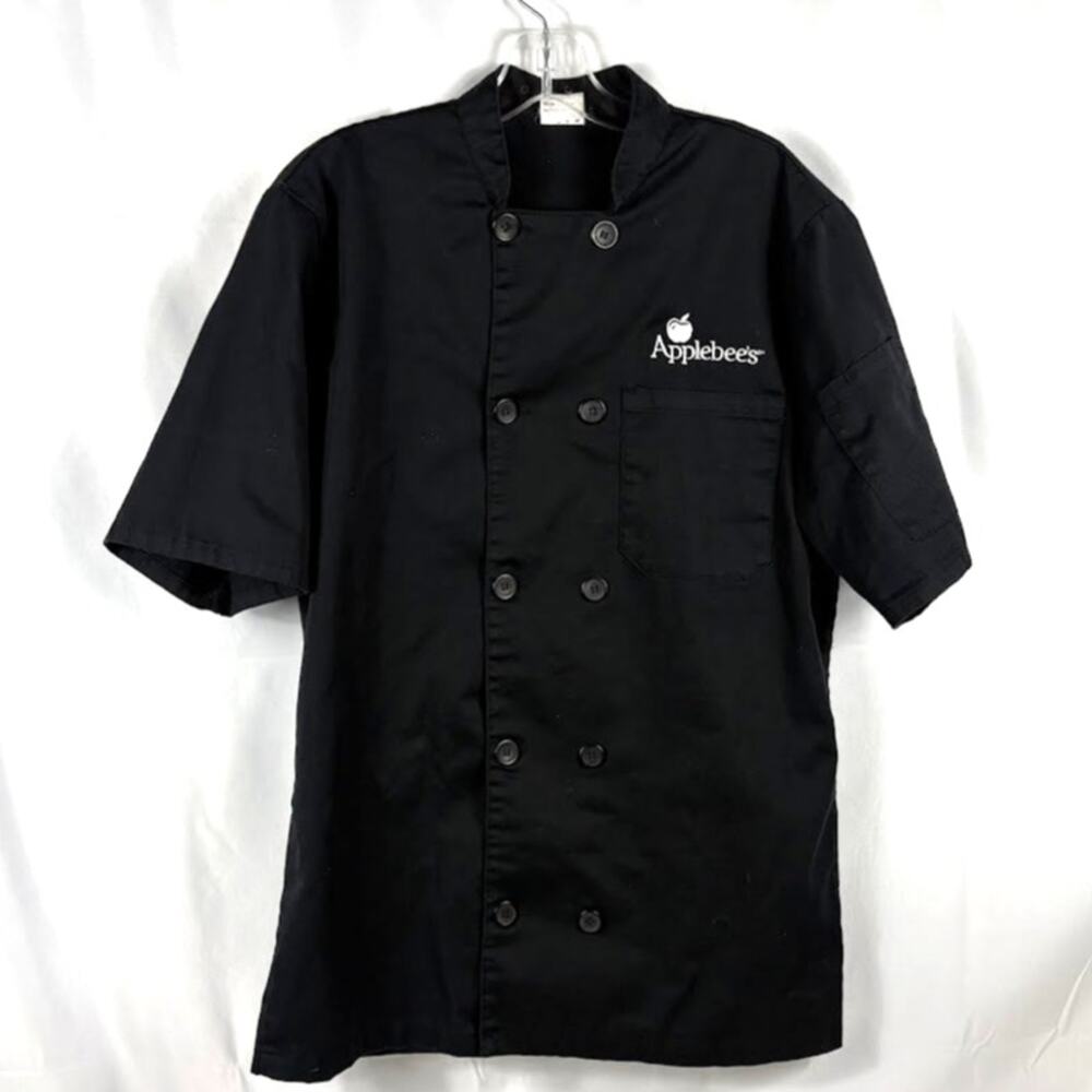 Applebee's Chef Coat Shirt Large Short Sleeve